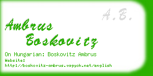 ambrus boskovitz business card
